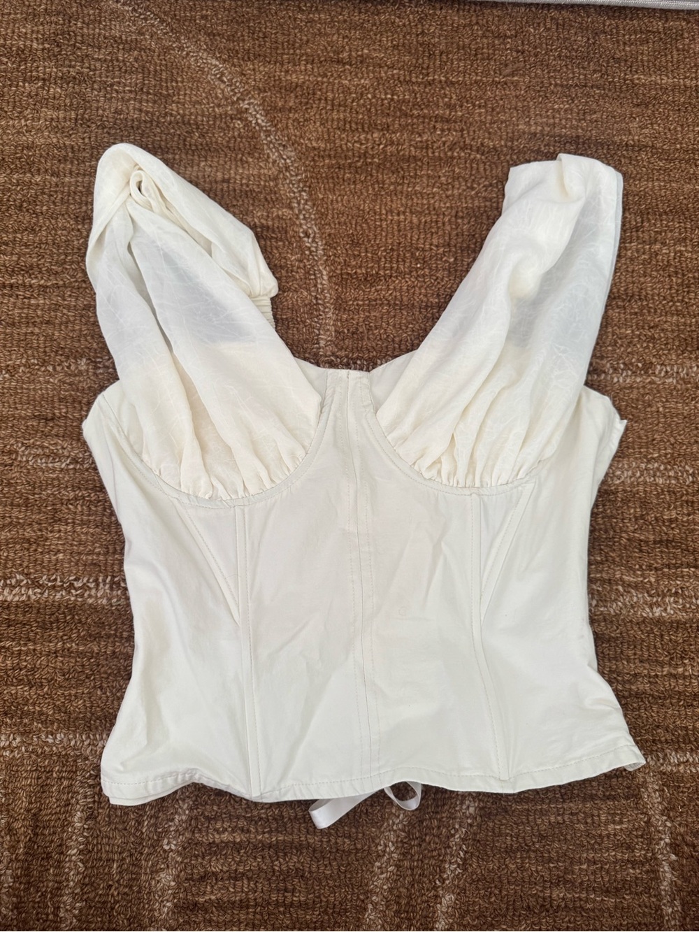 Women’s Cream Corset-Style Bustier Top